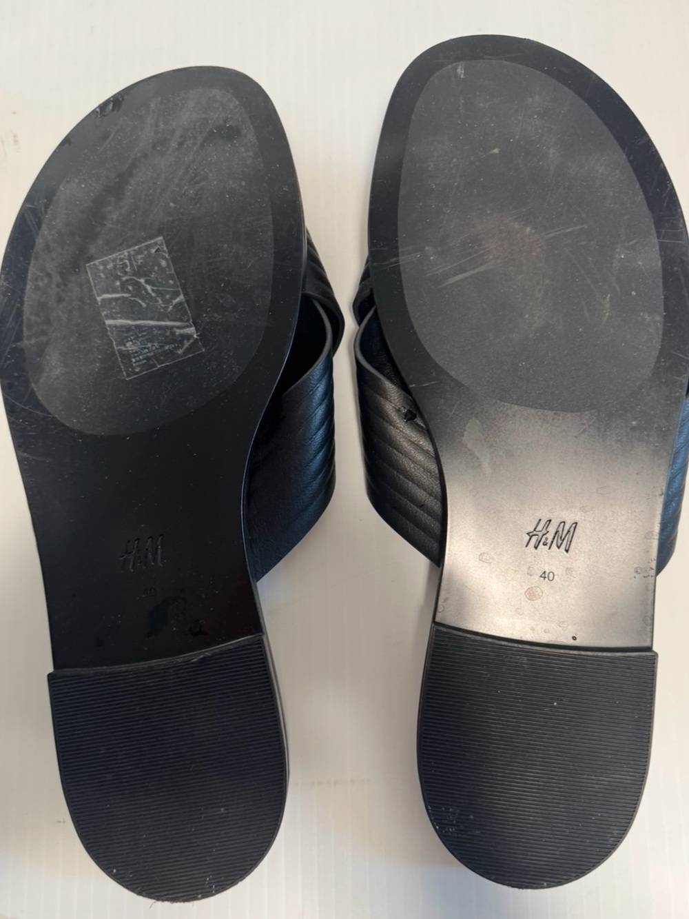 H&M Woven Crossband Slide Sandals - Black and Brown - Picture 3 of 3